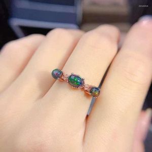 Cluster Rings Natual Opal For Women Sterling Silver 925 Wedding Engagement Fine Jewelry