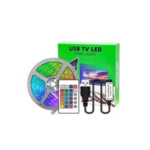 TV LED LED Strip 16.4ft LEDS LEDS LIDS FO مع التحكم في تطبيق Bluetooth SYNC MUSIC USB مدعوم 5050 RGB BIAS LIGHTING FOR PC MONITION GAMING ROOMS CRESTECH