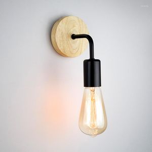 Wandleuchte Schlafzimmer Nacht LED-Leuchten Nordic Holz Retro Nachttisch Innenbeleuchtung für Rauminnenlicht Wandlampen