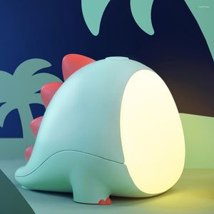 Night Lights Silicone Light Cartoon Dinosaur Kids Toys Animal LED Table Lamp USB Baby Bedroom Bedside Nursery Creative Holiday Gift