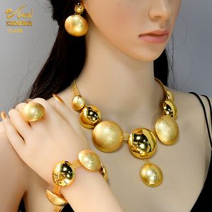 Wedding Jewelry Sets ANIID African Fashion Necklace Jewelry Set For Women Indian Gold Plated Choker Jewellery Sets Moroccan Dubai Bridal Wedding Gift 230313