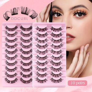 10 par segmentowane fałszywe rzęsy DD Curl DIY Klaster przedłużanie rzęs Miękkie naturalne okrucieństwo Faux 3D Mink Lashes Makeup