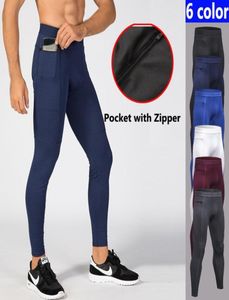 Novo zíper de calças esportivas de bolso para homens homens secos rápidos 039s executando pant pulass gym gym gym fitness Training Sport Trouser6468110