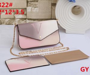 Nyaste 3 stycken Diamond Mini Fashion Bags Fashion Quality Pu Leather Women's Designer Handbag Chain Crossbody Bag axel Messenger Wallet 672822