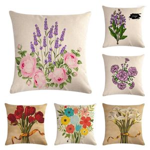 Pillow 45 45cm Lavender Cover Love Case Cotton Linen House D Throw Covers Decor For Valentine's Day