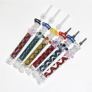 Hookahs 5.7 Inch Mini Nectar Dab Straws Kit For Concentrates with 10mm Quartz Tip Titanium Nail Glass Smoking Vapor Straw Pipes