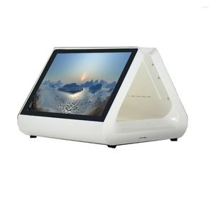 Kommerzieller 12-Zoll-EPOS-All-in-One-PC mit zwei Bildschirmen, kapazitiver Touch-Registrierkassenterminal für Restaurants