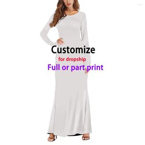 Casual Dresses WHEREISART 3D Custom Picture Your Own Women Long DIY Clothing Summer Fashion Ladies Party 1moq Drop