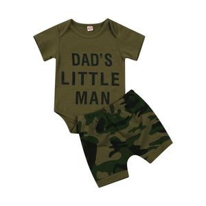 Clothing Sets Kid Baby Girl's Fashion Casual Two Piece Set Infant's Camouflage Printing Romper Short Sleeve Crew Neck Tops Elastic Shorts