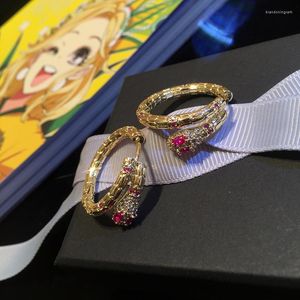 Kolczyki obręcze luksusowy moda rhinestone wąż vintage biżuteria na prezent na imprezę kobiet