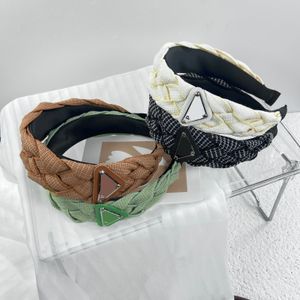 Bandas de cabeça de designer clássico de luxo Triângulo P-letter Bandas de cabelo para feminino de feminino Elastic Elastic Diamond Head Band Fashion Cabeça envolvente de alta qualidade