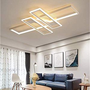 Dimmable LED Ceiling Light, Rectangular Acrylic Panel Remote Control Ceiling Lamp for Living Room, Dining Room, Bedroom, Office, Hotel