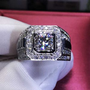 Solitaire Ring Gorgeous Men's Big Natural Birthstone Crystal Zircon Rings Banquet Engagement Ring Men's Wedding Band Jewelry Size 712 Z0313