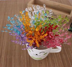 Decorative Flowers Wreaths acrylic crystal drop beads wire stem flower bunches diy craft decoration for wedding christmas home table arrangements garland 230313