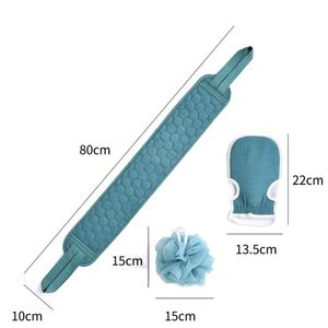 3pcs Vücut Scrubber Set Banyosu Eldiven Duş Fırçası Eksfoliye Ovma Sünger Eksfoliator Geri Masaj Ölü Cilt Çıkarma Banyo Araçları