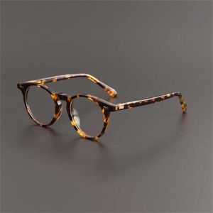 Märke solglasögon Nya japanska designer handgjorda plattglasögon personlighet trend stor ram vanlig ansikte artefakt myopi kan matchas med glasögon