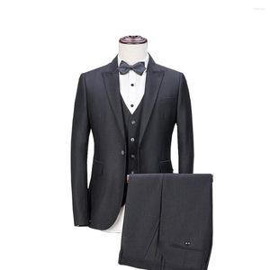 Мужские костюмы черный костюм мужчины изготовлены на заказ классический свадебный приверженец жениха S-5XL