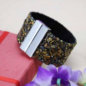 Bangle 19 3,3 см моды желтые тигры глаз свободные бусины браслеты скобки кружев