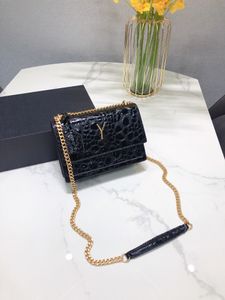 small kate bag Sunset chain bag Luxury messenger bag Top cow leather crocodile leather bag flap bag Advanced chain wallet, new 2023