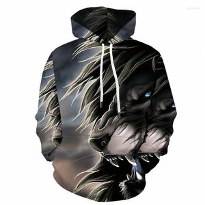 Мужские толстовок толстовок 3D Lion Men Men Men Animal Hoody Printed Forocious Hoodie Print Смешная толстовка Printmen's Patr22