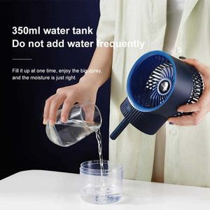 Electric Fans Portable Air Conditioner Cooling USB Rechargeable Cooler Spray Humidifier Circulating Home
