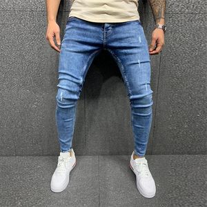 Men's Jeans Men's Jeans Tight Blue Pencil Pants Scratched Ultra Thin Denim Pants Autumn Hip Hop Denim Trousers Men's Fashion Street Wear Jeans 230403