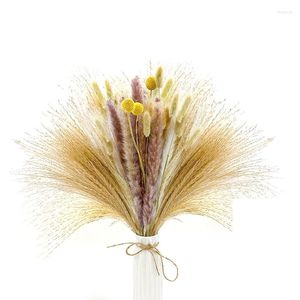 Decorative Flowers 80 Pcs Dried Pampas Grass Bouquet Natural Pompous Boho Decor Phragmites For Wedding Party Ornaments