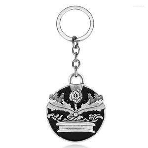 Keychains Mqchun Jewelry Outlander Keychain Vintage SilverScottish Thistle National Flower Emamel Metal Key Chain Keyring-50