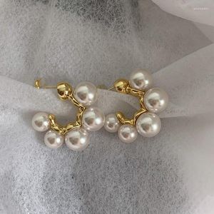 Orecchini a bottone 2023 Fashion Pearl Ear Cuff Boemia impilabile a forma di C piccolo per gioielli da sposa da donna