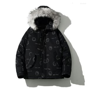 Männer Unten Extfination Casual Oversize Warme Parkas Frau Grafik Gedruckt Verdicken Zipper Mit Kapuze Mäntel Streetwear Kpop Paar Parka