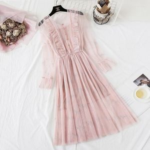 Casual Dresses ZCWXM Spring Two Pieces Sets Women 2023 Party Mesh Shiny Sequins Sexy Dress Applique Voile A-line Female