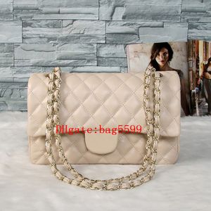 Mode Dam Lyx Crossbody Väska Klassisk Designer Messenger Lady Cross Body Väskor Handväska Kvinnlig Tote Väska Väska Svart Guld Silver Kedja Läder