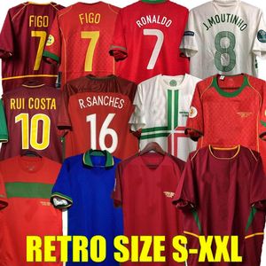 قمصان رونالدو الرجعية لكرة القدم 1998 1999 2010 2012 2002 2004 2006 RUI COSTA FIGO NANI PEPE قمصان كرة القدم الكلاسيكية Camisetas de futbol البرتغال Vintage
