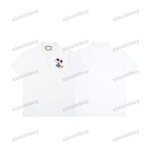 xinxinbuy Men designer Tee t shirt 23ss Flower letter embroidery short sleeve cotton women Black White blue green red XS-2XL
