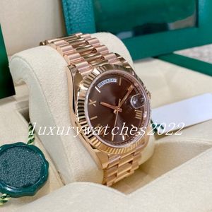 Mens Watch 41mm Size Rose Gold Automatic Mechanical Movement Stainless Steel with Sapphire Glass High-quality Presiden