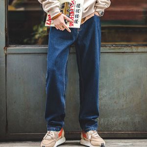 Men's Jeans Maden Men Vintage Washed Denim Jeans Classic Casual Pants Baggy Wide Leg Trousers Brand Men's Clothing Oversize Denim Overalls 230313