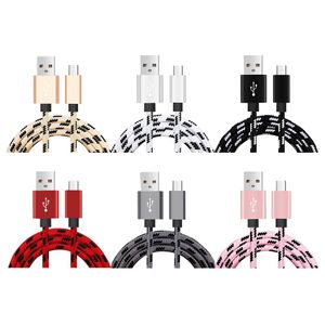 High Speed USB C Cable Type C Charging Cord Metal Housing 2A Data Sync Cords Braided Data Fast Charger Cable Micro USB 8 for Mobile