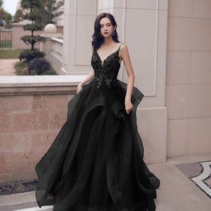 Luxury plus size prom dresses 2023 Black Girls Mermaid Prom Dresses Satin Beading Sequined strap sequined lace Luxury Skirt Evening Party Formal Gowns