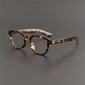 Varumärke solglasögon Nya japanska plattlinser Designer Handgjorda glasögon Konstnärlig stor ram Vanlig ansikte Artifakt Myopia Glasögon
