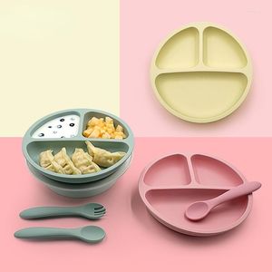 Bowls 4Pcs Design Baby Silicone Plate Cup Bowl Spoon Set Bpa Free Folding Dishes Portable Feeding Tableware For Children