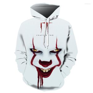 Herrtröjor Horror Movie Chapter 2 3D Tryckt hoodie Sweatshirt Män och kvinnor Fashion Casual Fun Pullover It Clown Print Mönster