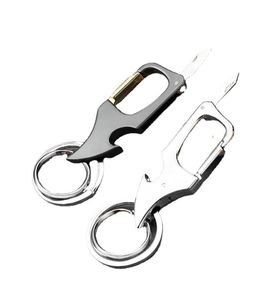 Family Bar 3 in 1 Multifunction Metal Carabiner Small Keychain Knife with Bottle Opener Key Chain with Disassemble Courior Nimi Knife Multi Tool for Daily Using