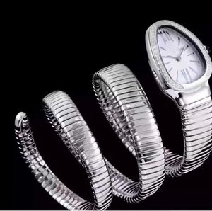 Armbanduhren Damen Hochzeit Datum Luxus Schlange Designeruhr Quarzwerk 316L Feinstahl Hochfeste Glasuhren