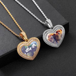 Hip Hop Lover Heart Casos de pingentes de foto personalizados Medalha Memorial Bling Memorial