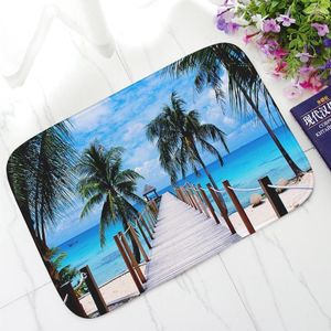 Carpets Modern Welcome Mats For Front Door Beach Sea Scenic Pattern Printed Floor Mat Living Room Bedroom Entrance Doormat