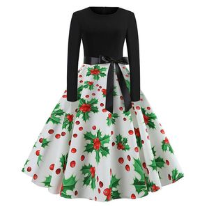 Women's Hoodies & Sweatshirts Christmas Dress Women Vintage Long Sleeve 1950s Housewife Evening Party Prom Elegant Dresses