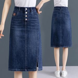 Skirts Denim Skirt For Womens Spring Summer High Waist Package Hip Jeans Skirt Slim Female Sexy Cowboy Skirts Women's Clothing 4XL 230313