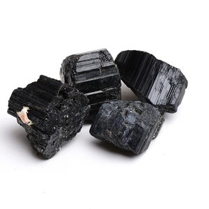 Natural Black Tourmaline Raw OreGem Mineral Specimens Irregular Crystals Redectromagnetic Radiation Deuce Elgaussing Energy Stone