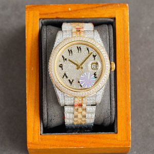 Zegarki na rękę klasyczny diamentowy zegarek męski zegarek automatyczny mechaniczny zegarek na rękę 41MM szafirowy wodoodporny Dign diamentowy pasek Montre De Luxe2023