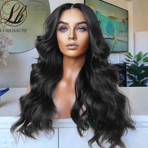 Synthetic Wigs Water Wave 13x4 Lace Front Wigs Body Frontal Synthetic Omber Blonde Highlight with Baby Hair 230227